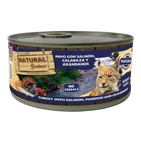 Natural Greatness Complet pavo salmon 185gr para gato