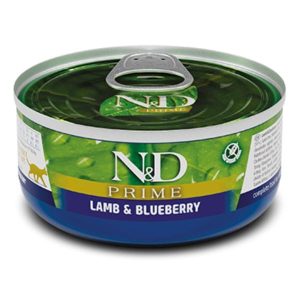 Farmina N&D Prime para gatos – 70gr, Cordero y arandanos
