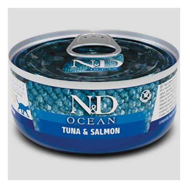 Farmina Ocean Atún salmón lata natural para gatos adultos