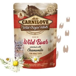 Carnilove húmedo completo para gatos – 85gr, Pollo con jabalí