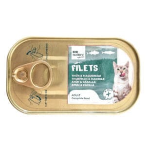 Bubi Nature Filets húmedo completo para gatos – Atún con pollo y caballa en gelatina