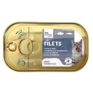 Bubi Nature Filets húmedo completo para gatos – Atún con pollo y lubina en gelatina