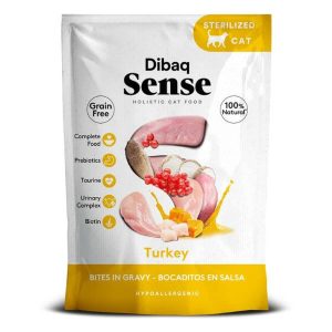 Dibaq Sense Bocaditos en salsa para gato – Pavo con pollo