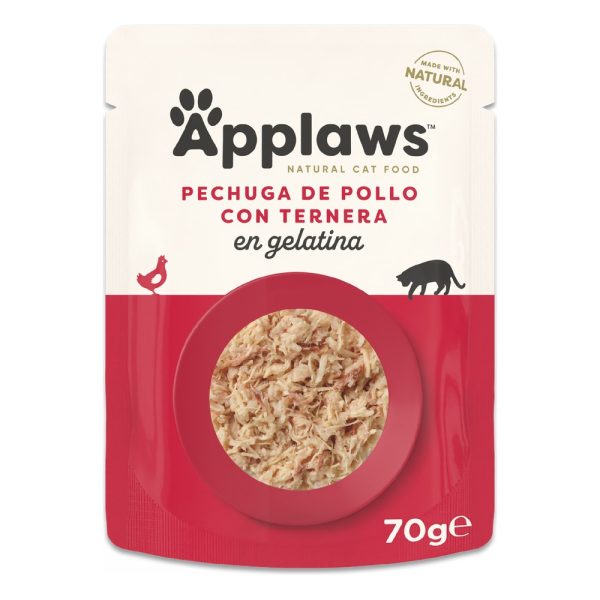 Applaws Pouch para gatos 70gr – Pollo con ternera en gelatina