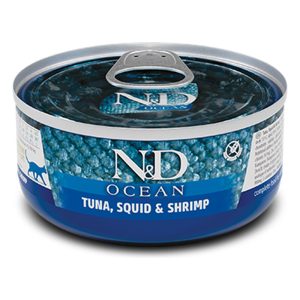 Farmina N&D Ocean para gatos 70gr – Atún con calamar y gambas