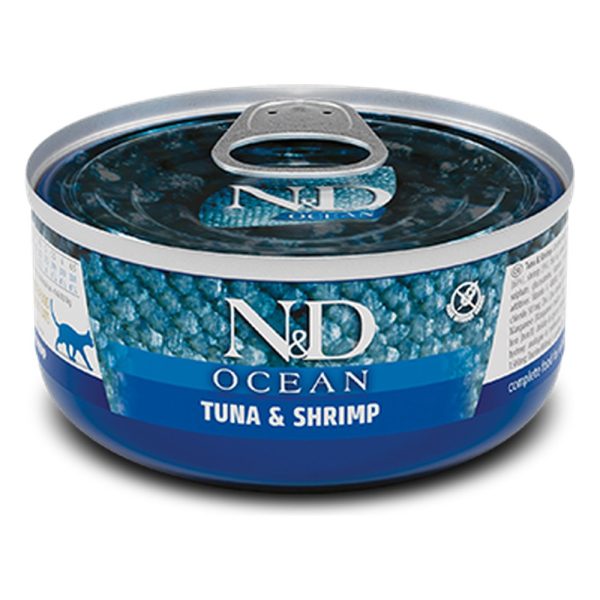 Farmina N&D Ocean para gatos 70gr – Atún con gambas
