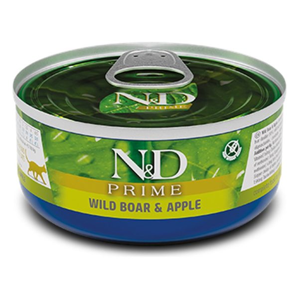 Farmina N&D Prime para gatos – 70gr, Jabalí y manzana