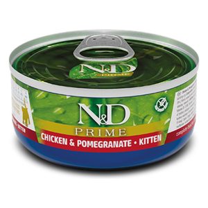 Farmina N&D Prime para gatos – 70gr, Pollo y granada gatitos (Kitten)