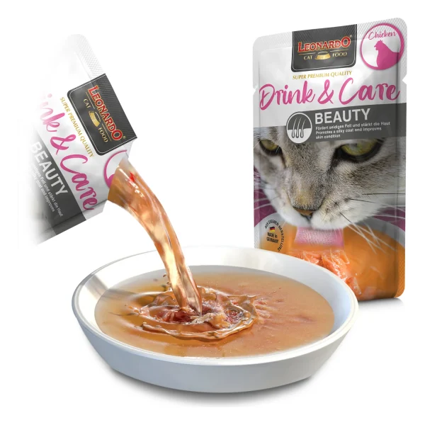 Leonardo Drink Caldo de Pollo Beauty para gatos
