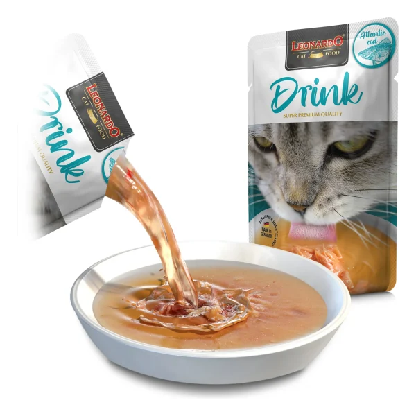 Leonardo Drink Caldo de Pollo y Bacalao para gatos