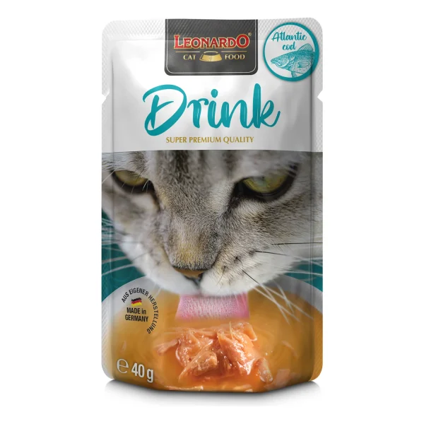 Leonardo Drink Caldo de Pollo y Bacalao para gatos