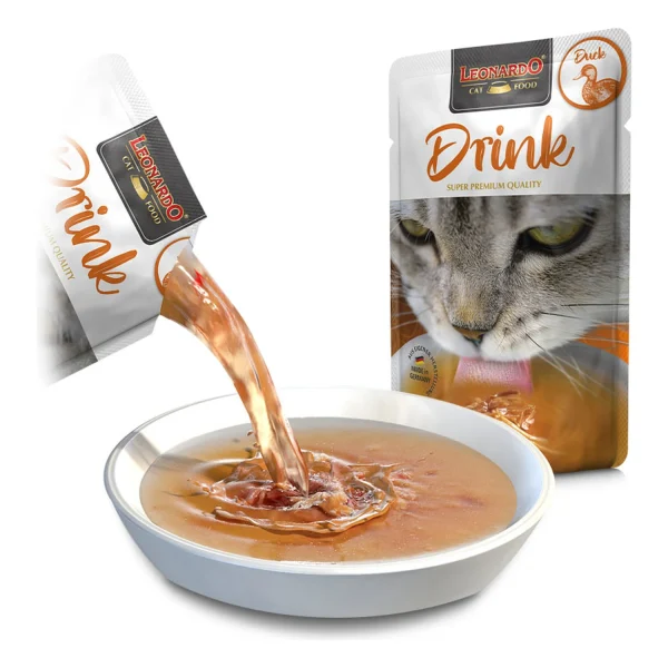 Leonardo Drink Caldo de Pollo y Pato para gatos