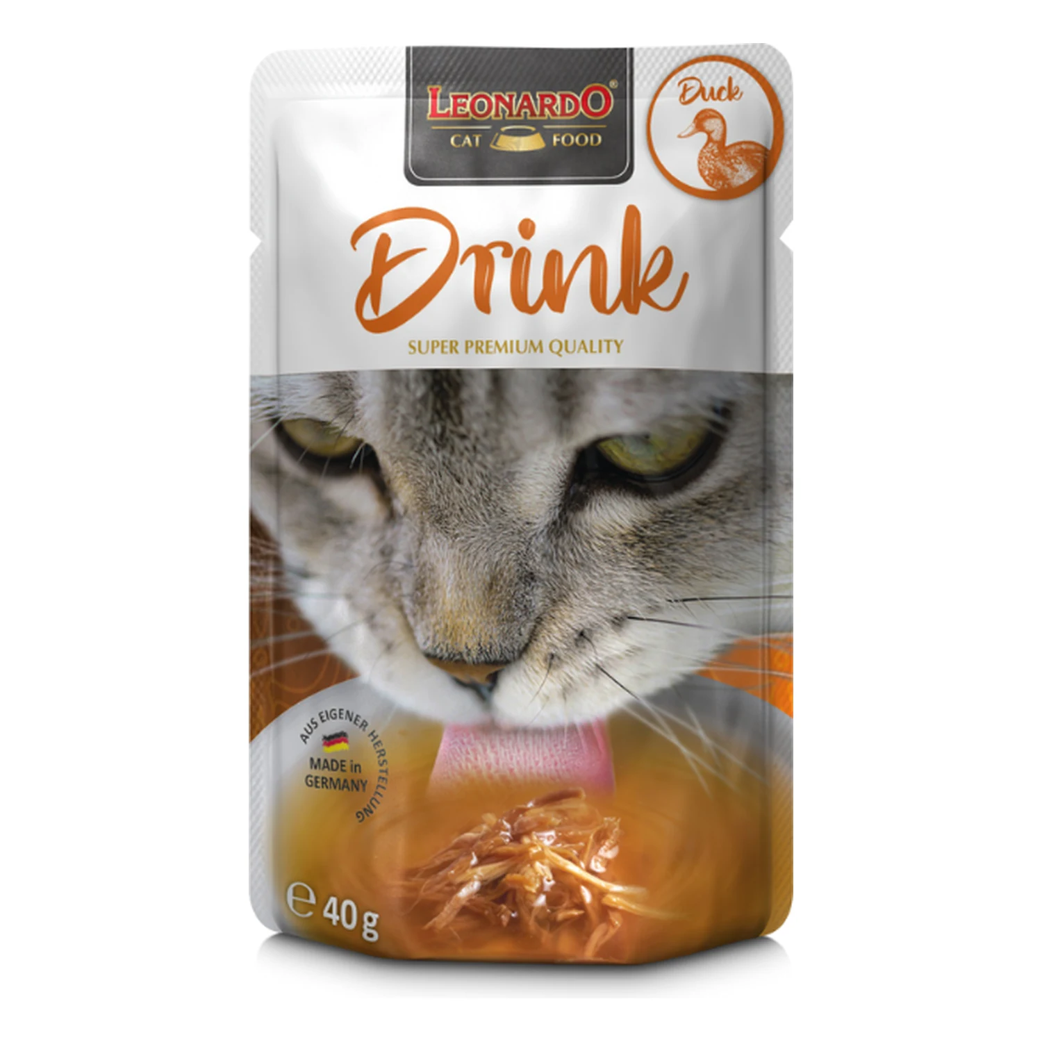 Leonardo Drink caldo de pollo y pato para gatos – sobre de 40gr