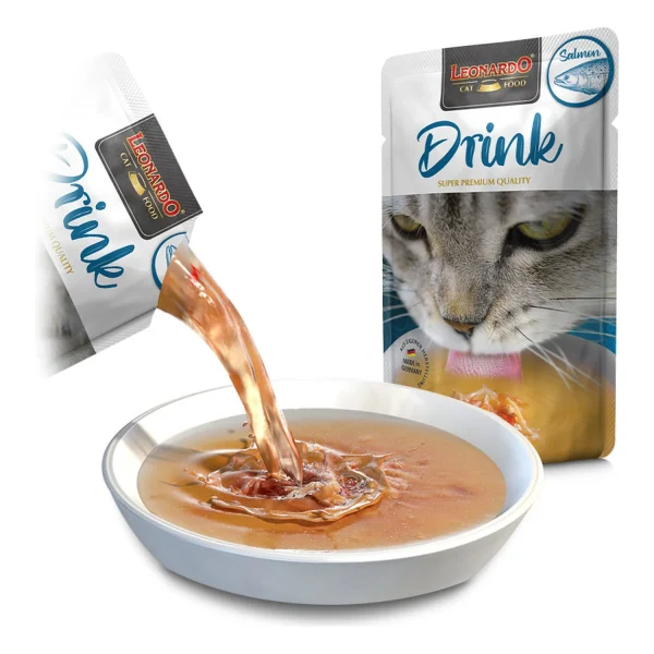 Leonardo Drink Caldo de Pollo y Salmón para gatos