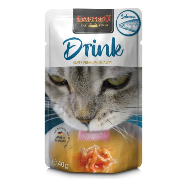 Leonardo Drink Caldo de Pollo y Salmón para gatos