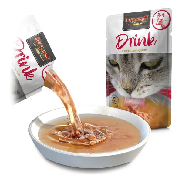 Leonardo Drink Caldo de Pollo y Vaca para gatos