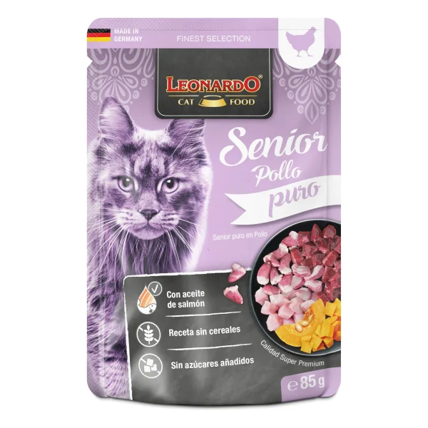 Leonardo Puro de Pollo para gatos senior