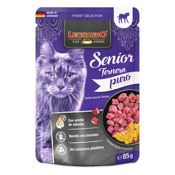 Leonardo Puro de Ternera para gatos senior
