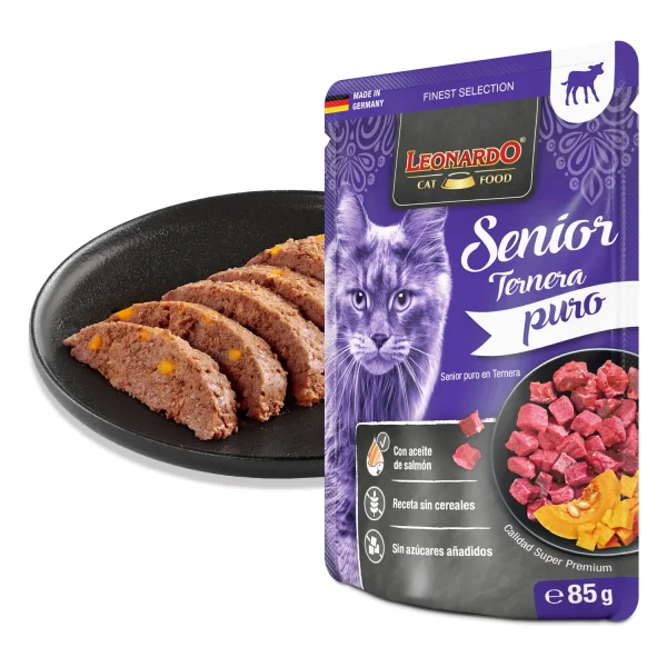 Leonardo Puro de Ternera para gatos senior