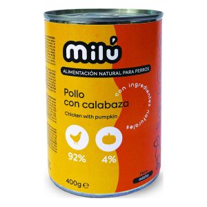 Milu Monoprotéico 400gr – Pollo con calabaza