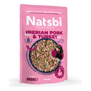 Natsbi Cerdo ibérico y pavo al vapor para perros 500gr