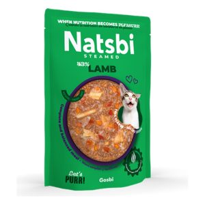 Natsbi Cordero al vapor para gatos 80gr