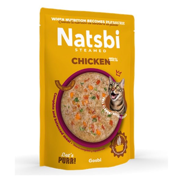 Natsbi Pollo al vapor para gatos 80gr
