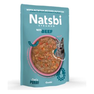 Natsbi Ternera al vapor para gatos 80gr