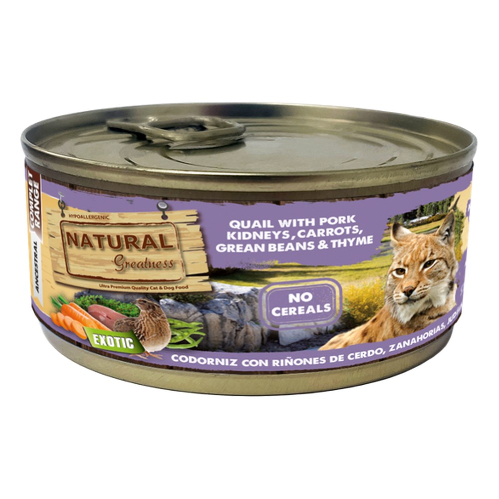Natural Greatness Complet para gato - Codorniz con riñones de cerdo