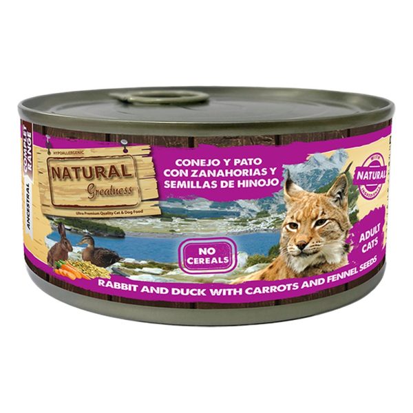 Natural Greatness Complet para gato – Conejo con pato