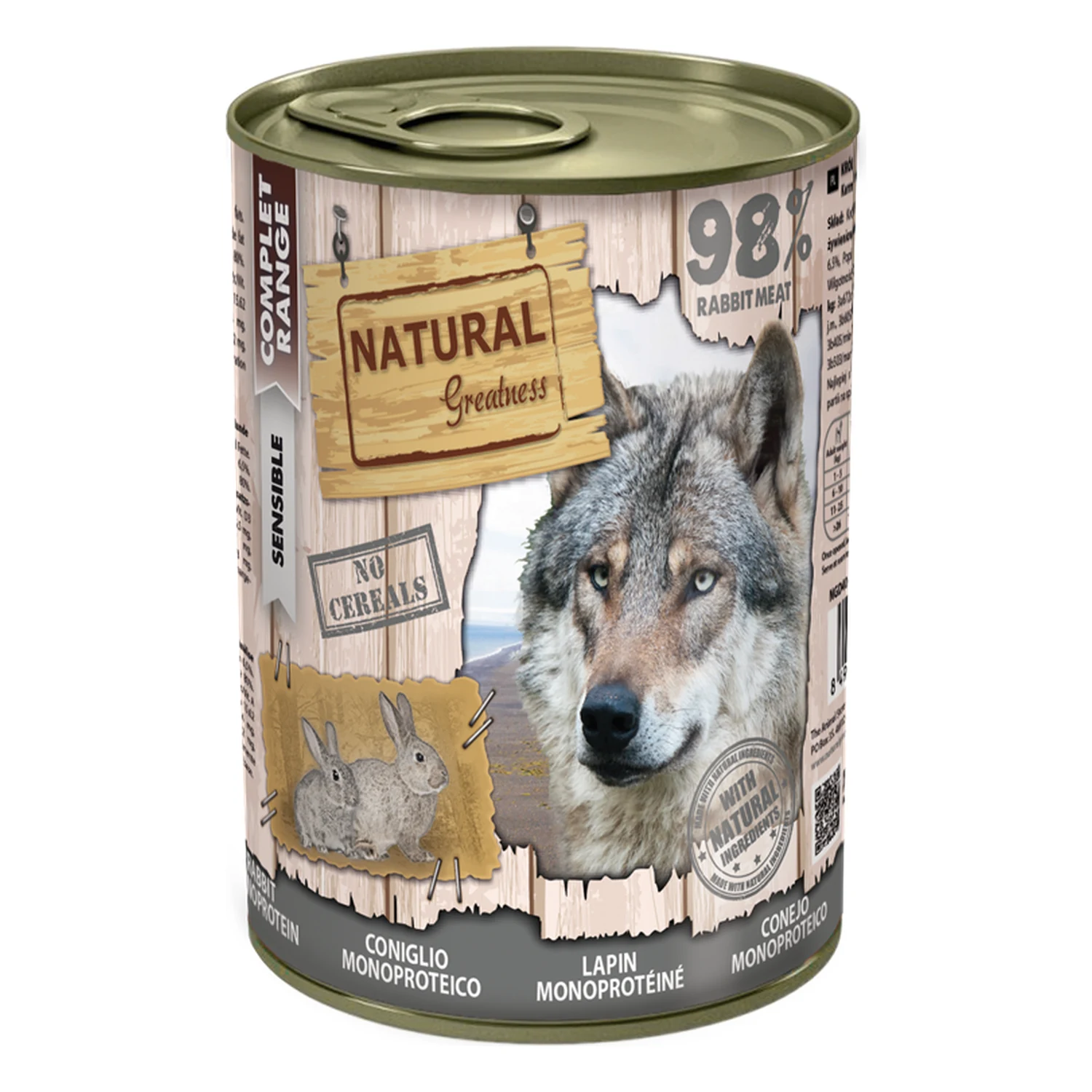 Natural Greatness Monoprotéico Conejo – lata de 400gr