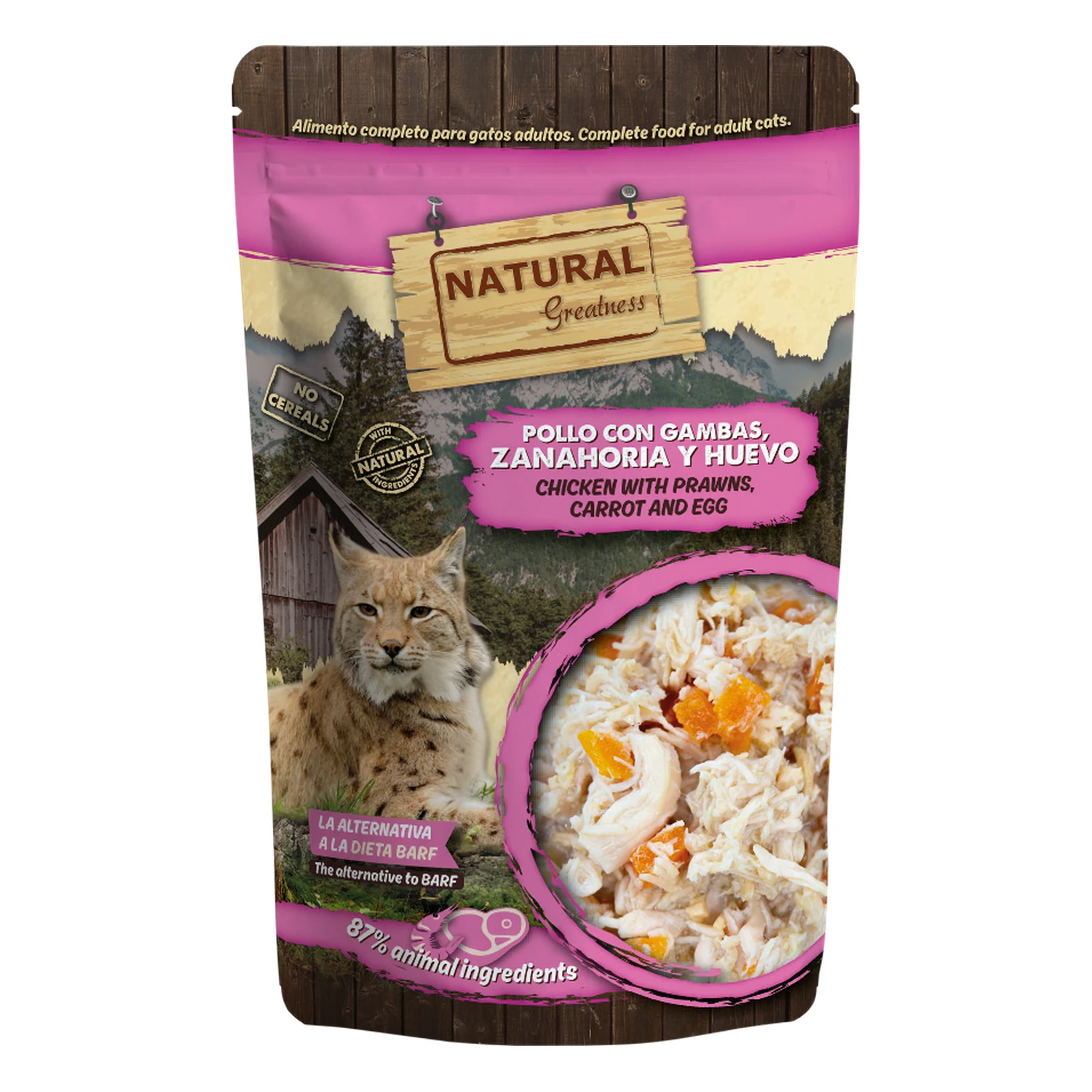 Natural Greatness Supreme Pollo con gambas para gatos – pouch de 70gr