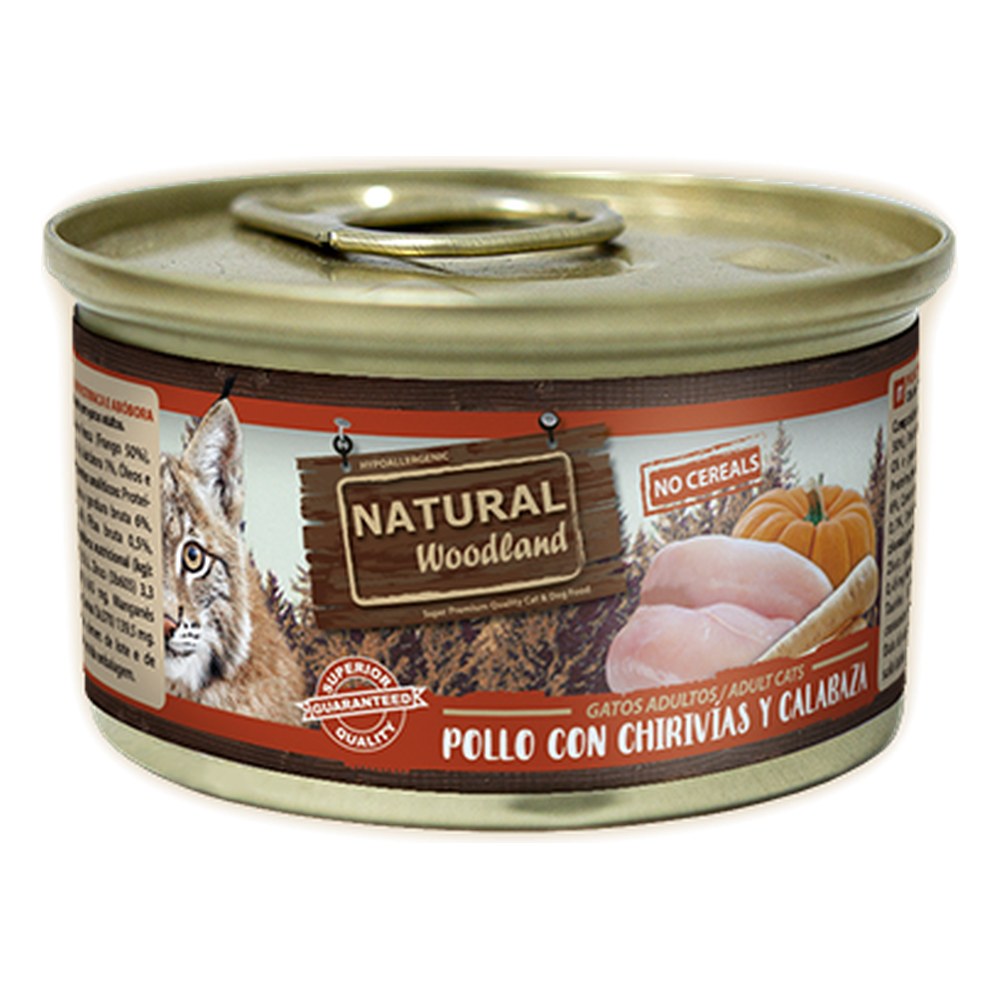 Natural Woodland para gatos 85gr - Pollo con calabaza