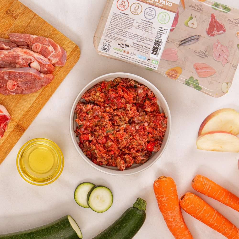NaturCanin Menú de Cordero y Pavo – comida BARF congelada para perros