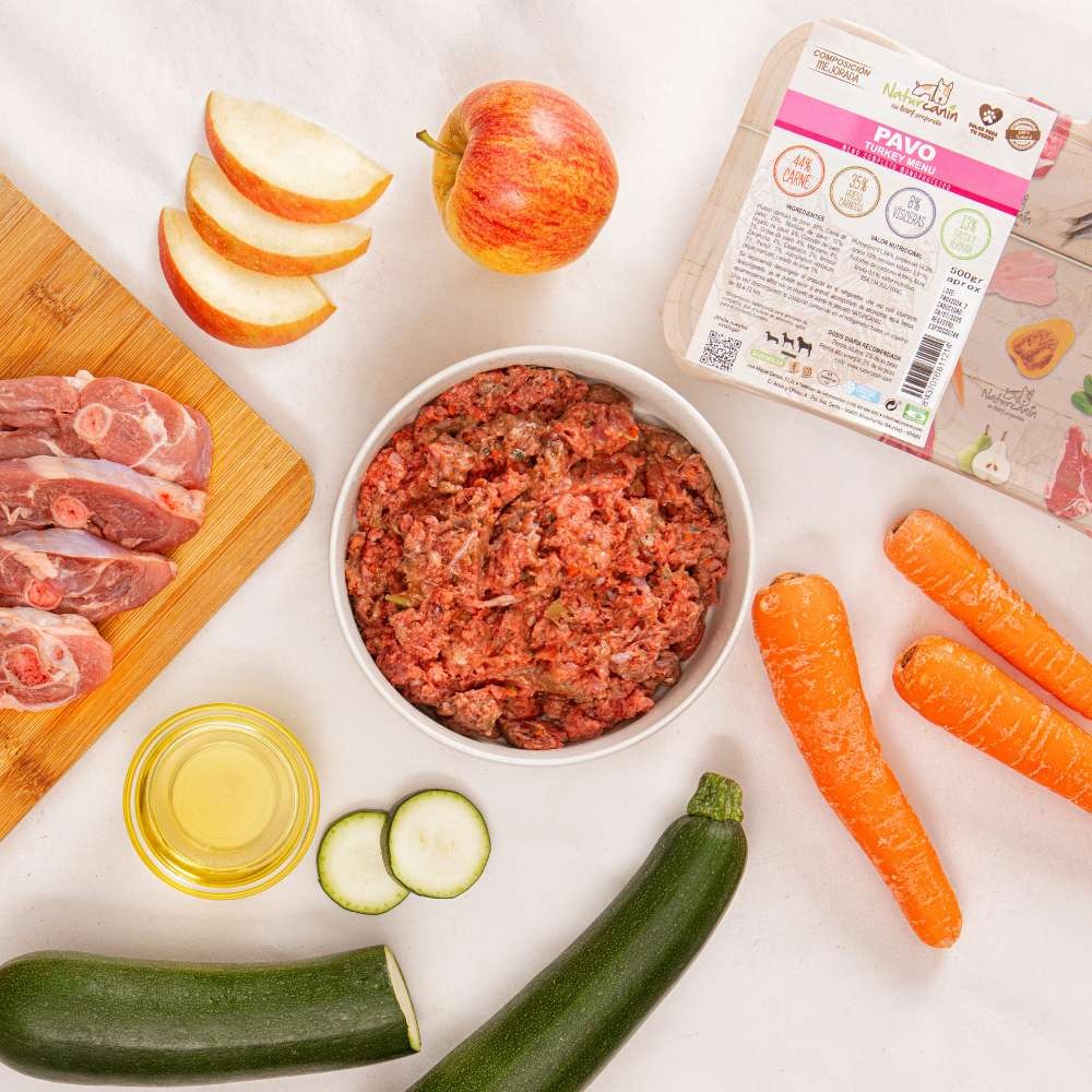 NaturCanin Menú de Pavo – comida BARF congelada para perros