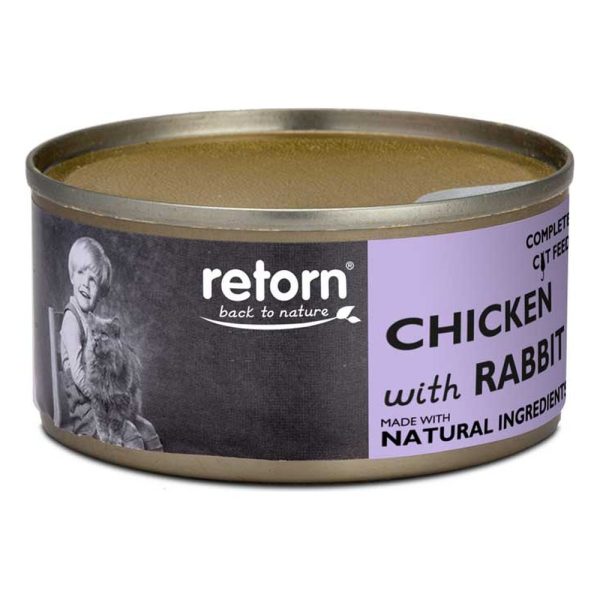 Retorn lata para gato – Pollo con conejo